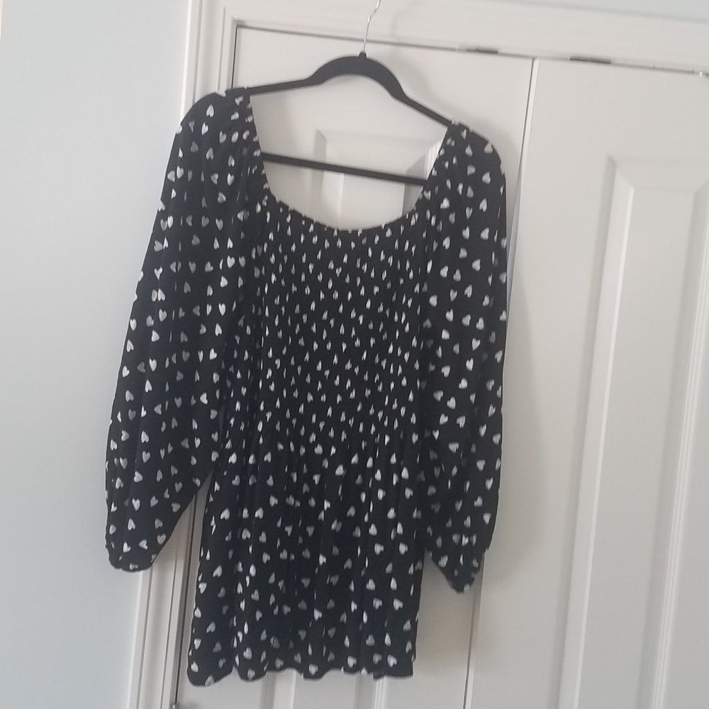 Bobeau Smocked Peplum Blouse